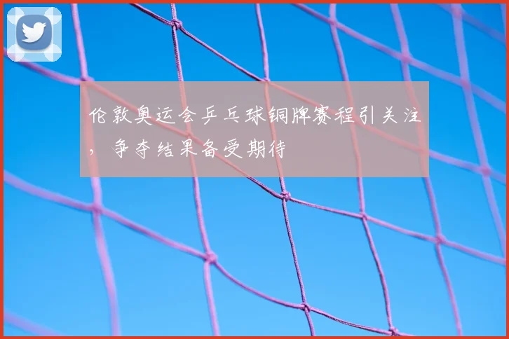 伦敦奥运会乒乓球铜牌赛程引关注,争夺结果备受期待